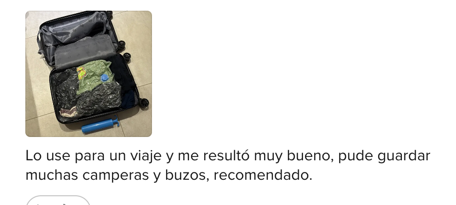 Maleta con chaquetas comprimidas y bomba manual